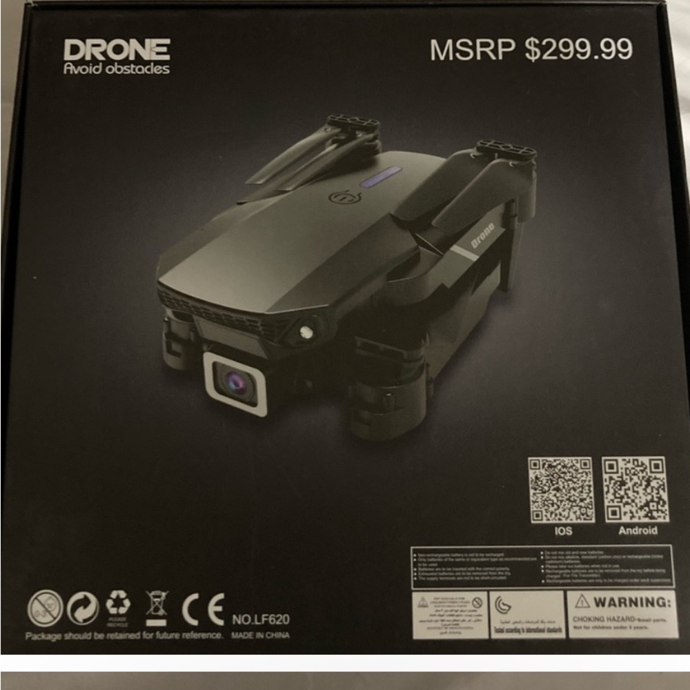 New In Box Black Drone with Obstacle Avoidance